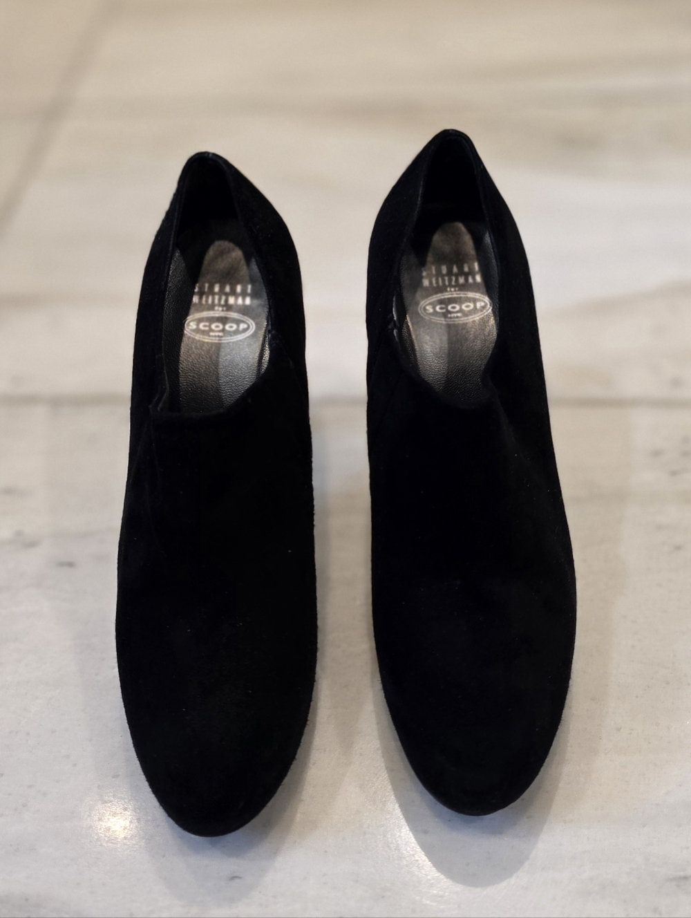 Stuart Weitzman Black Suede Platform Booties